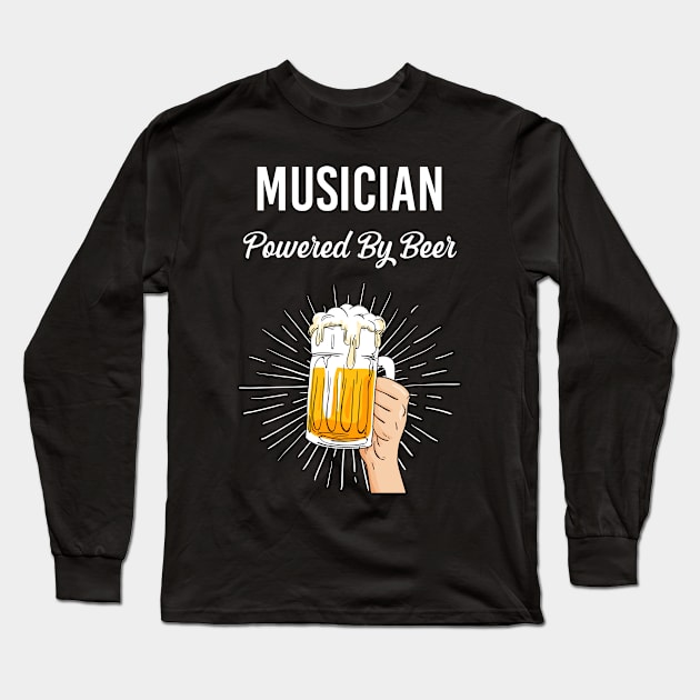 Beer Musician Long Sleeve T-Shirt by Happy Life